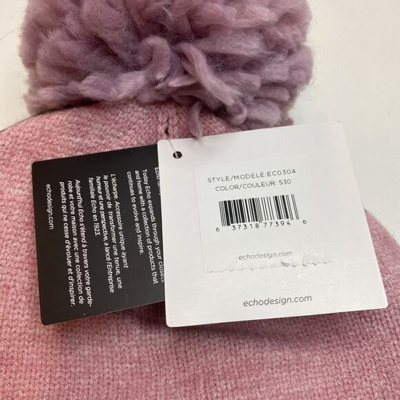 New With Tags Echo beanie Pink winter Hat with pom pom On Top for women - Picture 7 of 8